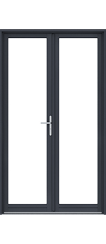PORTE BALCON GRIS RAL 7016 2 VANTAUX
