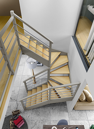escalier quart tournant haut