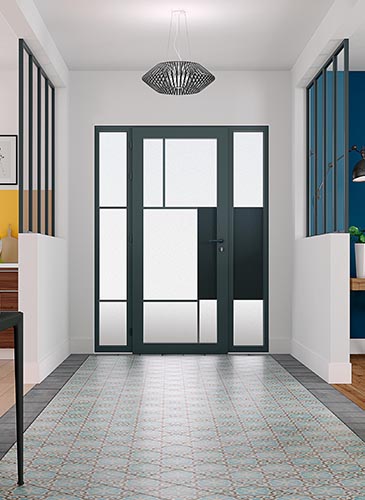 Porte d'entrée Alu Vitrée Classique avec Vitrage Transparent