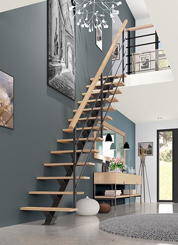escalier bois métal standard ACCORD - GIMM Menuiseries
