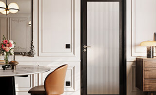 porte intérieur SAVANA Noir flammé vitrage strié - GIMM Menuiseries